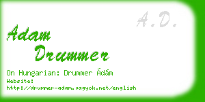 adam drummer business card